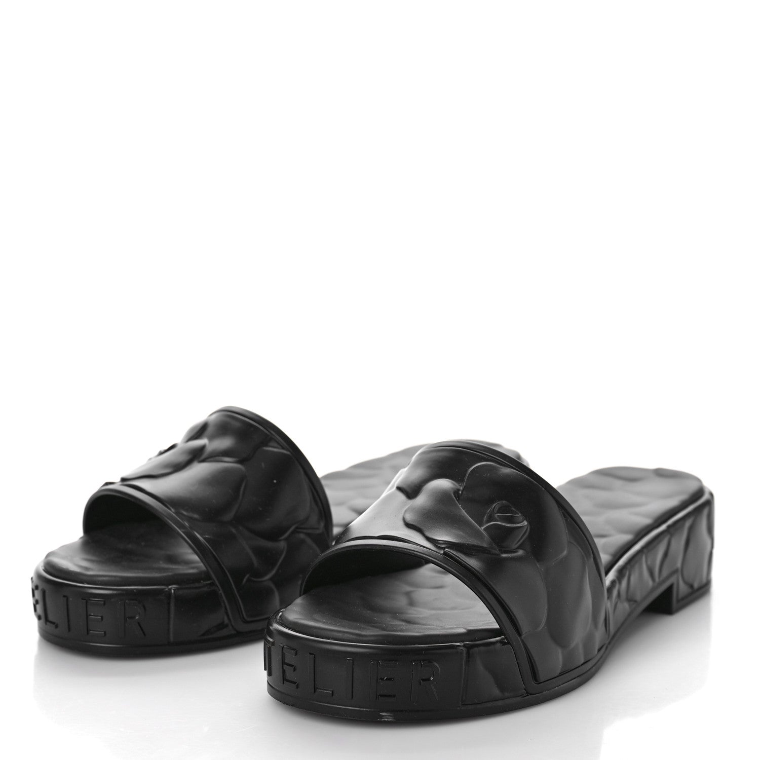 Valentino Garavani Rubber Atelier 03 Rose Edition 25/40mm Platform Slide Sandals 35 Black 4 of 8