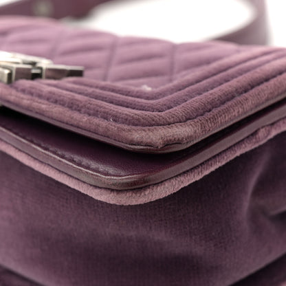 Chanel Velvet Quilted Mini Boy Flap Purple 11 of 12
