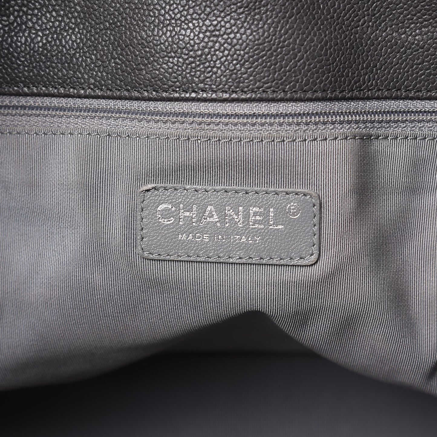 Caviar Quilted French Riviera Hobo Dark Grey