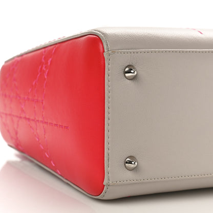 Christian Dior Lambskin Cannage Stitched Small Lady Dior Pink Grey 7 of 8