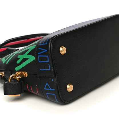Balenciaga Signature Grained Calfskin Graffiti S Ville Top Handle Bag Black Multicolor 9 of 10