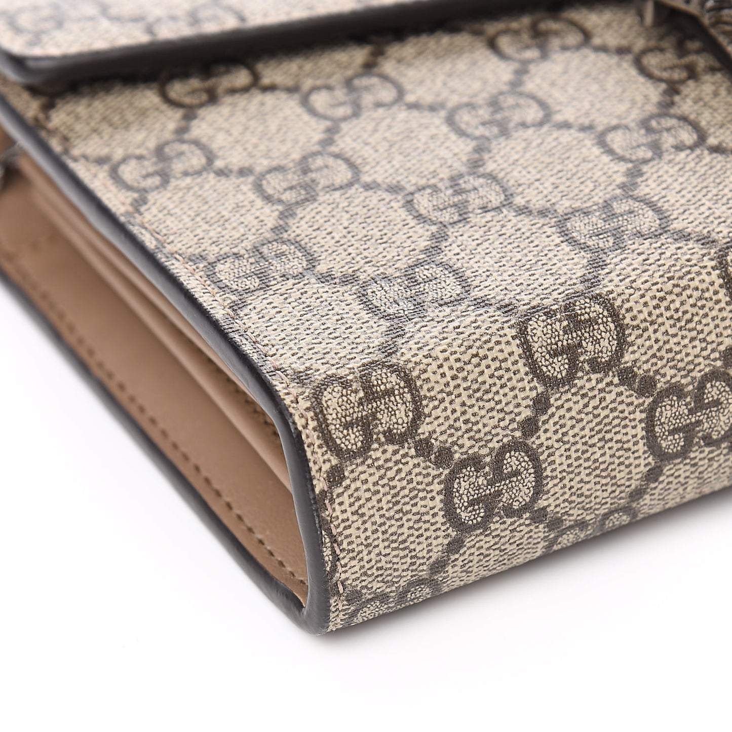 GG Supreme Monogram Mini Dionysus Chain Wallet Beige Taupe