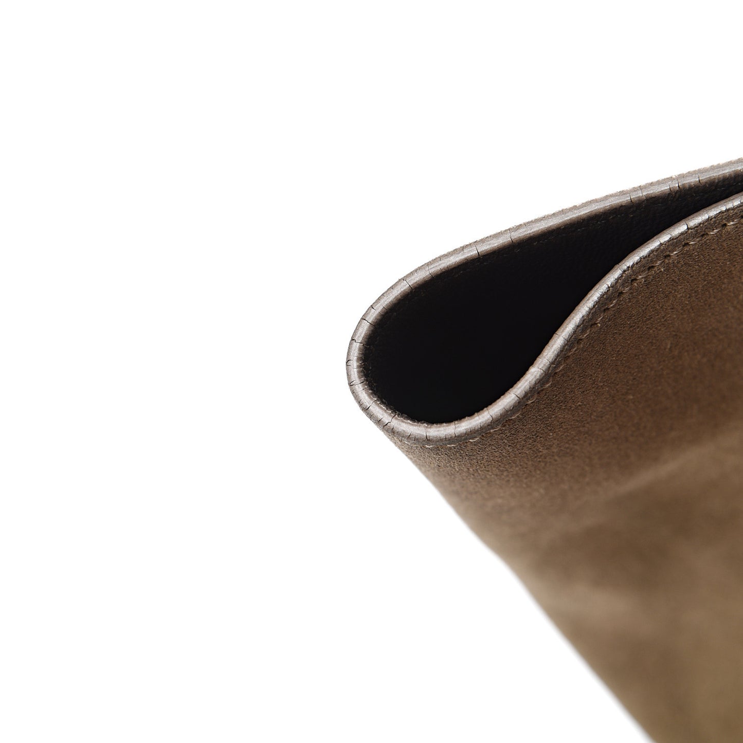 Drummed Calfskin Suede Medium Trapeze Souris