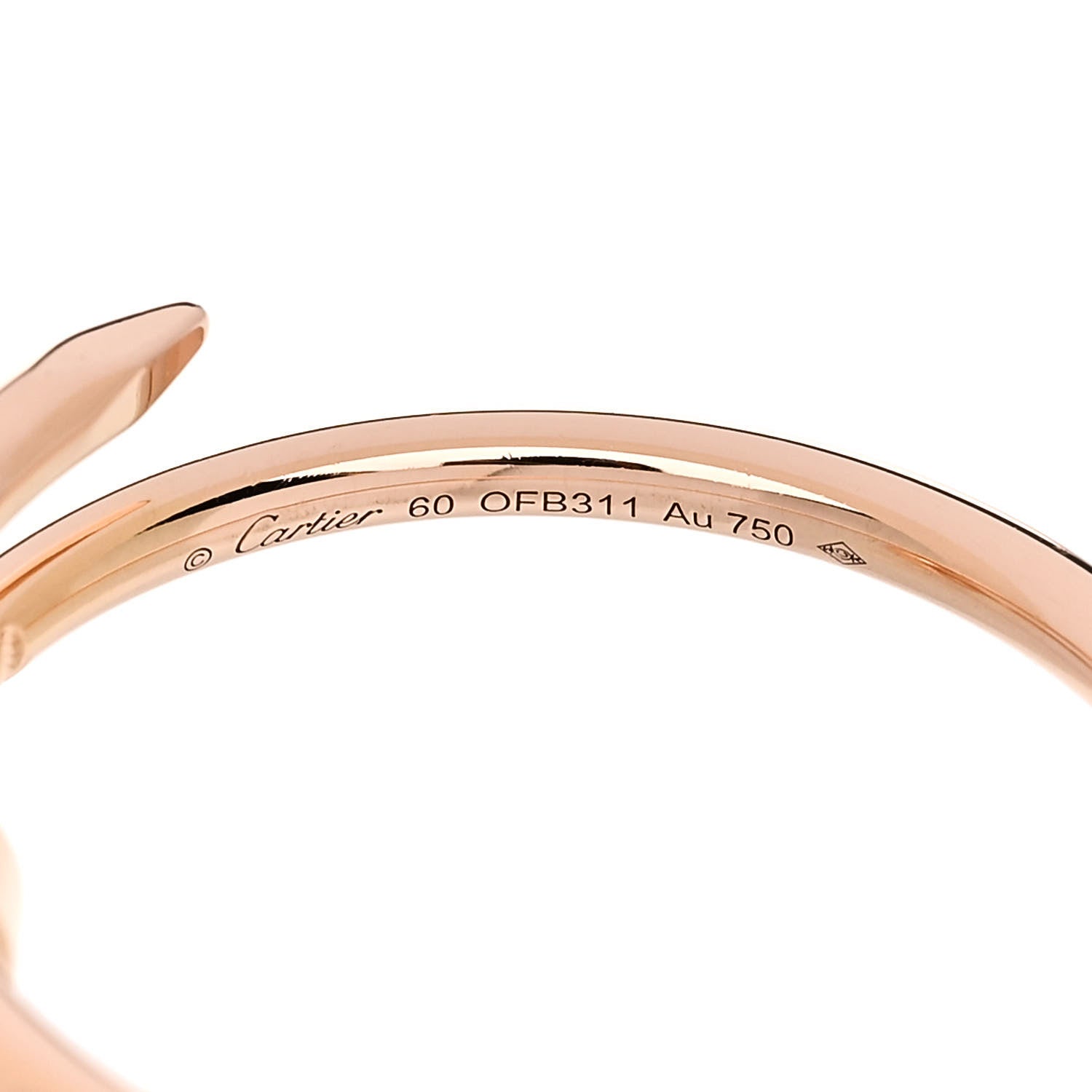 Cartier 18K Pink Gold Small Juste Un Clou Ring 60 9 5 of 6