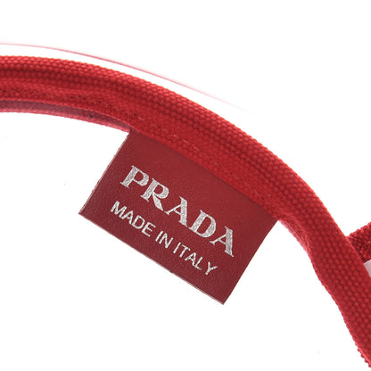 Prada Plexiglass Calfskin Small Shopper Tote Rosso 7 of 11