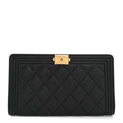 Chanel Lambskin Quilted Boy Yen Wallet Black 1 of 7