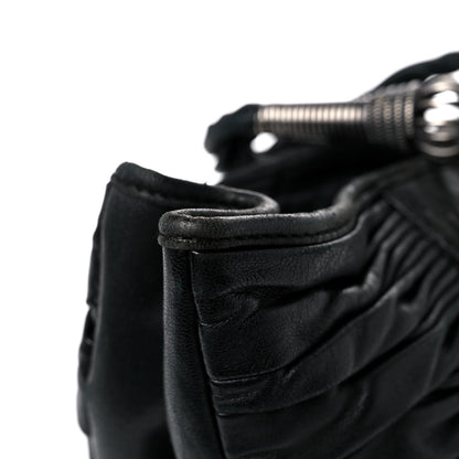 Christian Dior Lambskin Plisse Pleated Basket Tote Bag Black 13 of 18