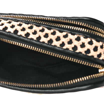 Marc Jacobs Calfskin Straw Small Snapshot Camera Bag Black 6 of 9