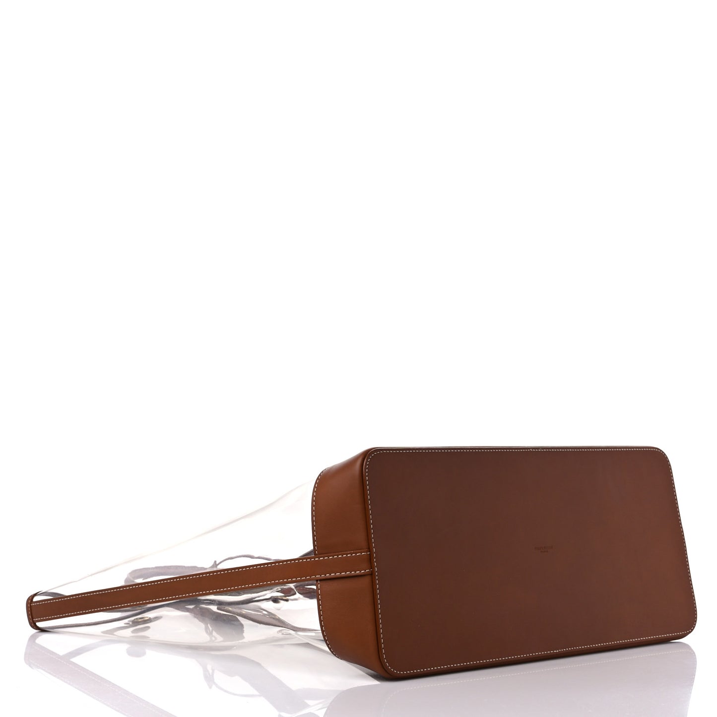 Calfskin Vinyl Cabas Tote Brown