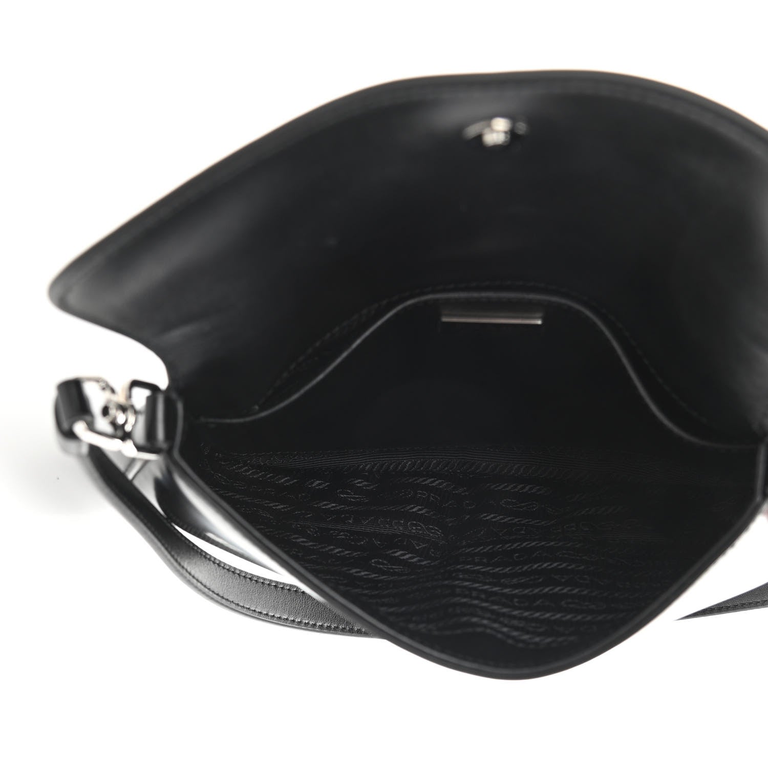 Prada Spazzolato Cleo Flap Shoulder Bag Black 5 of 12