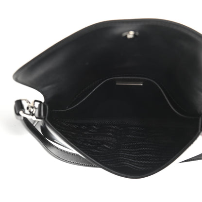 Prada Spazzolato Cleo Flap Shoulder Bag Black 5 of 12