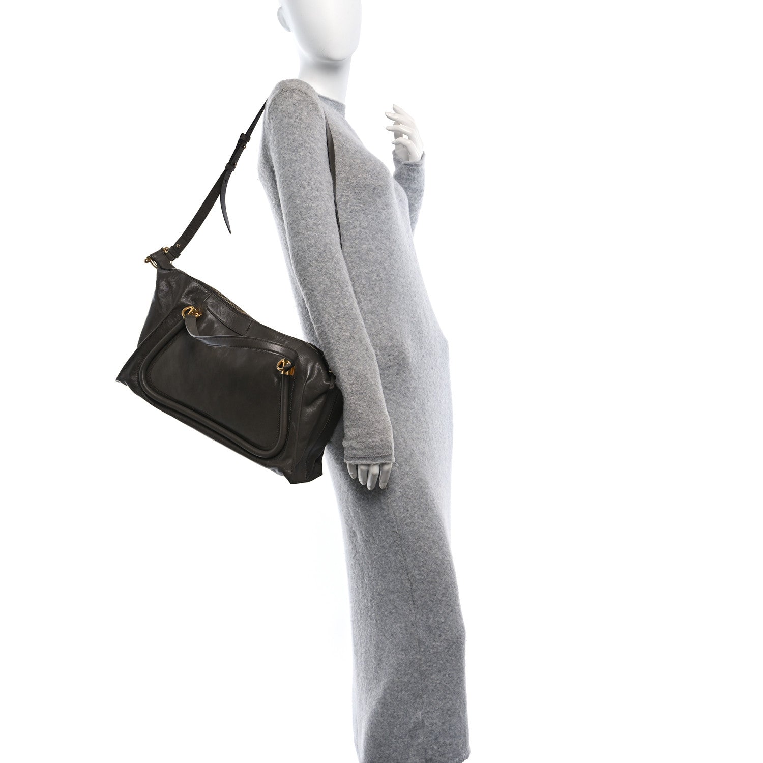Chloe Natural Shiny Calfskin Small Paraty 24 Bag Flannel Grey 2 of 10