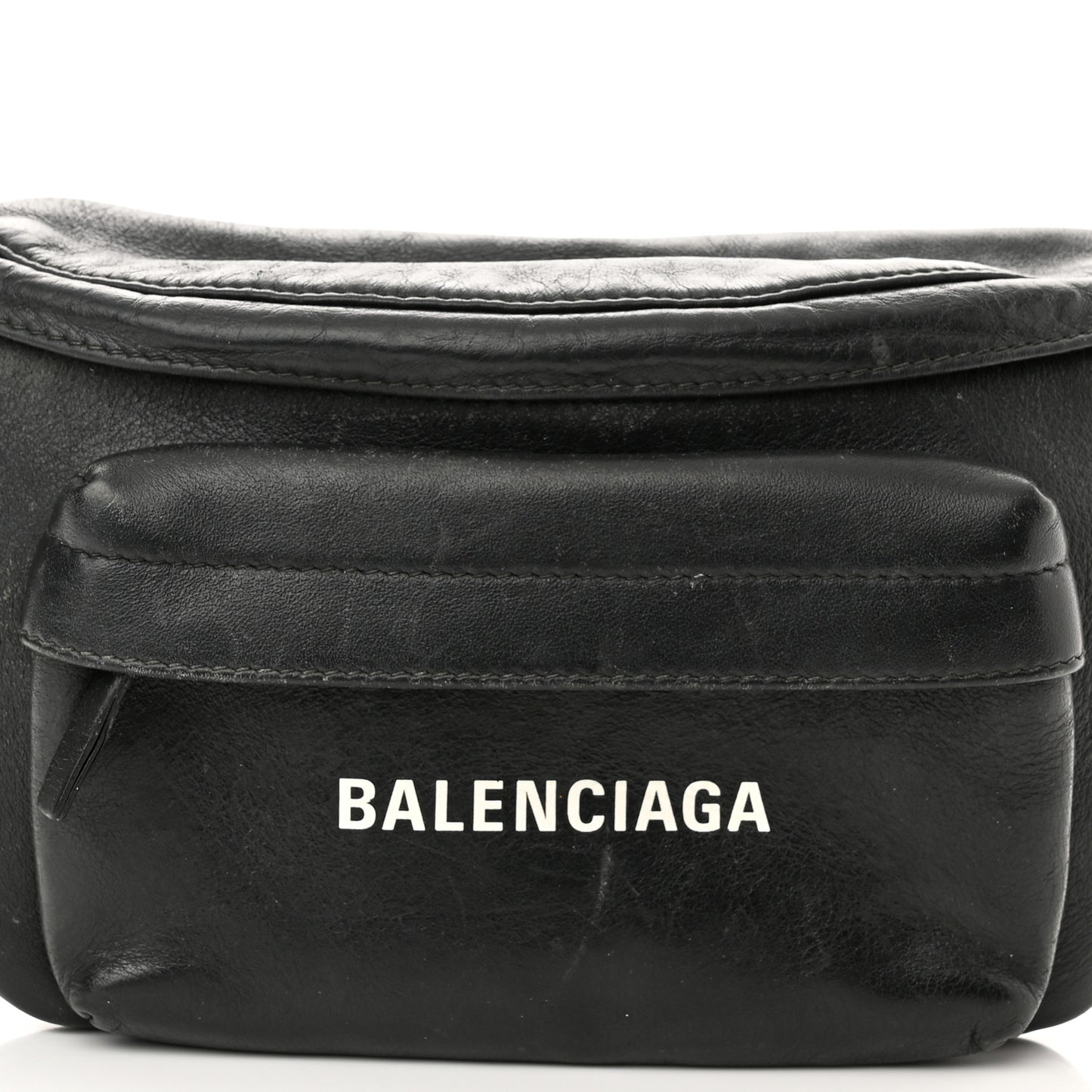 Smooth Calfskin Logo Large Everyday Beltpack Black White
