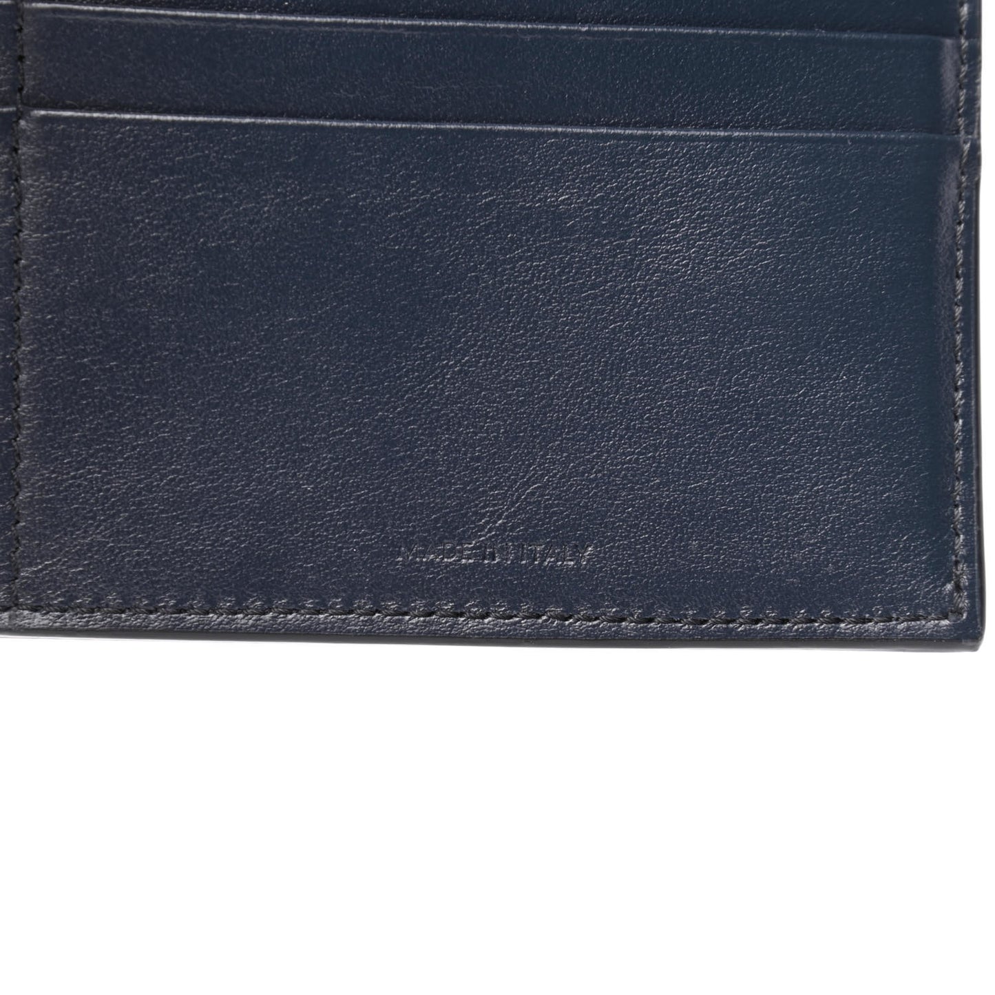 Calfskin Crocodile Embossed Small Tri-Fold Wallet Navy Blue