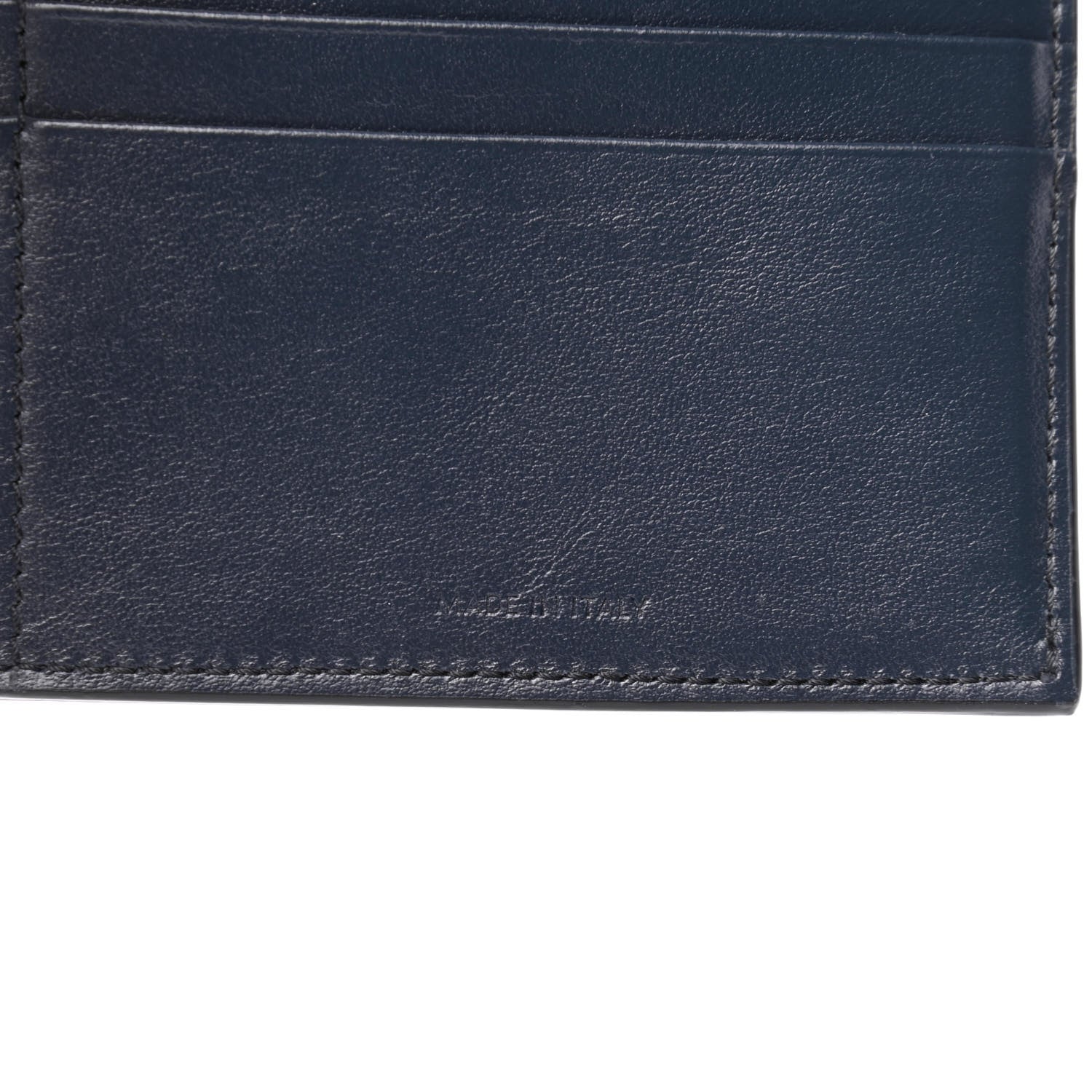 Celine Calfskin Crocodile Embossed Small Tri-Fold Wallet Navy Blue 7 of 9