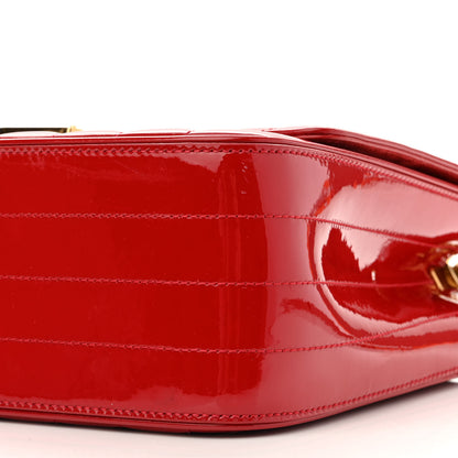 Saint Laurent Patent Matelasse Monogram Large Vicky Chain Bag Rouge Eros 10 of 14