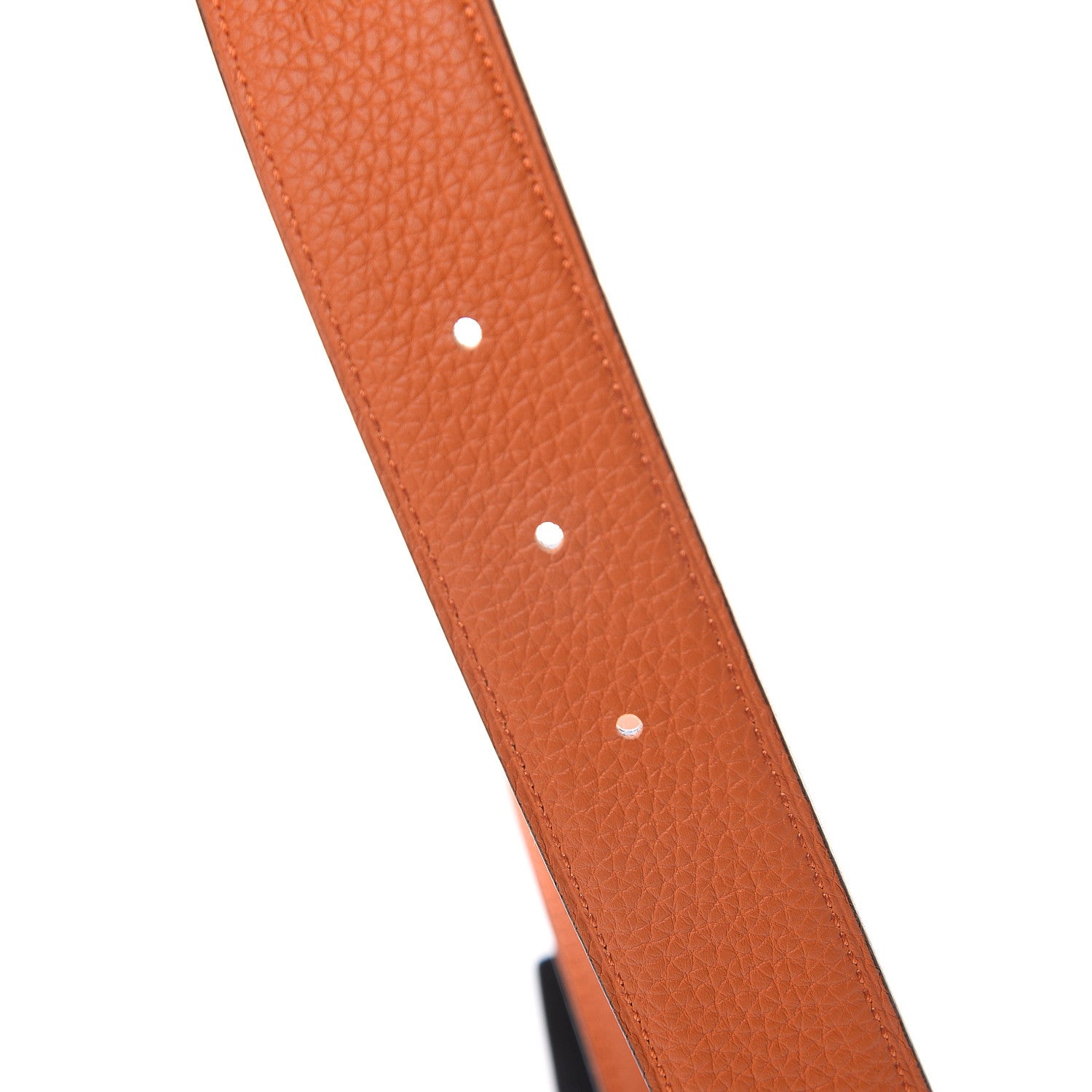 Hermes 135 Togo 32mm Stirrup Belt 80 Black Orange 3 of 5