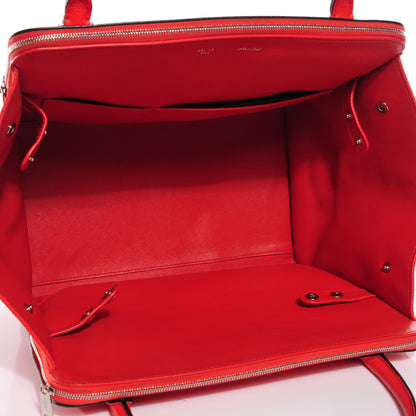 Celine Drummed Calfskin Suede Double Zip Trapeze Vermillion 2 of 19