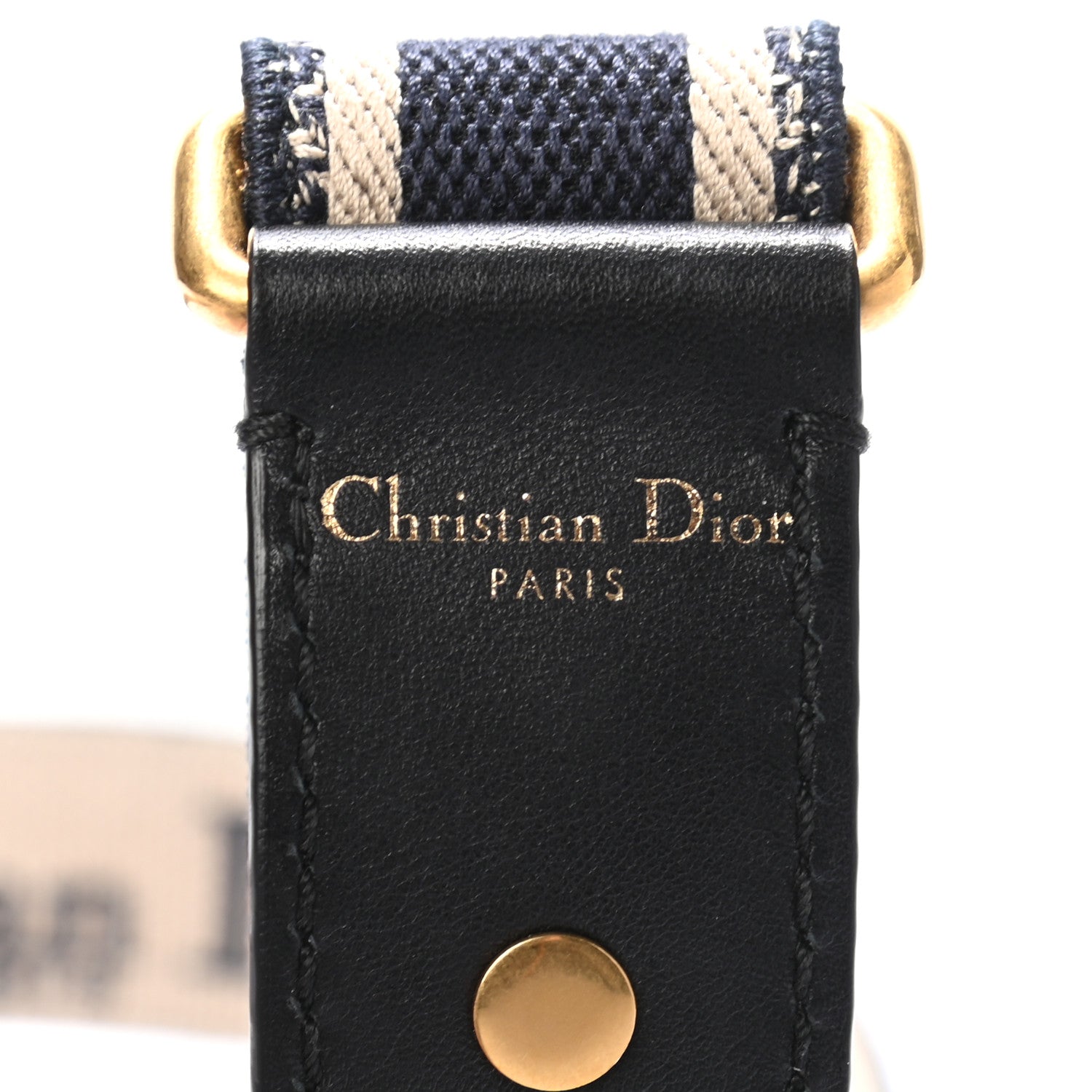 Christian Dior Canvas Embroidered Shoulder Strap Blue 4 of 5