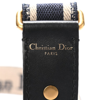 Christian Dior Canvas Embroidered Shoulder Strap Blue 4 of 5