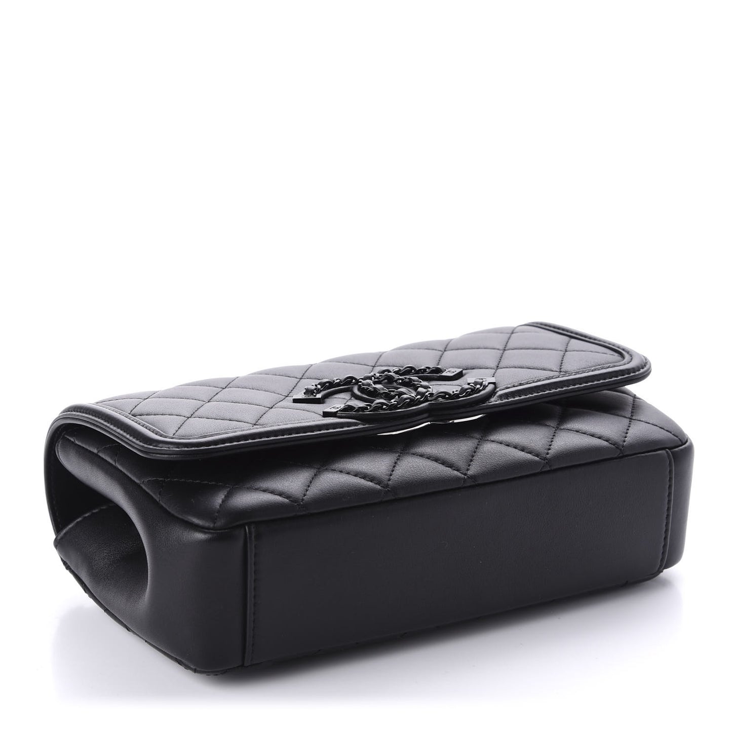 Lambskin Quilted Small CC Filigree Flap Black