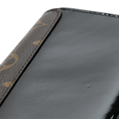 Louis Vuitton Patent Calfskin Monogram Cherrywood Compact Wallet Black 9 of 12