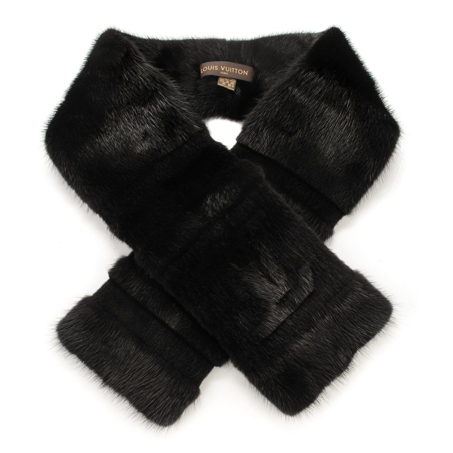 Louis Vuitton Mink Fur LV Scarf Black 1 of 3