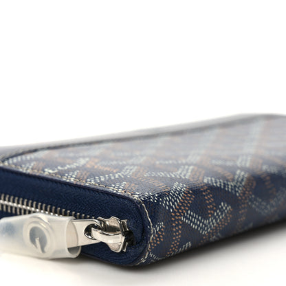 Goyard Goyardine Matignon Zip Around GM Wallet Navy 7 of 10