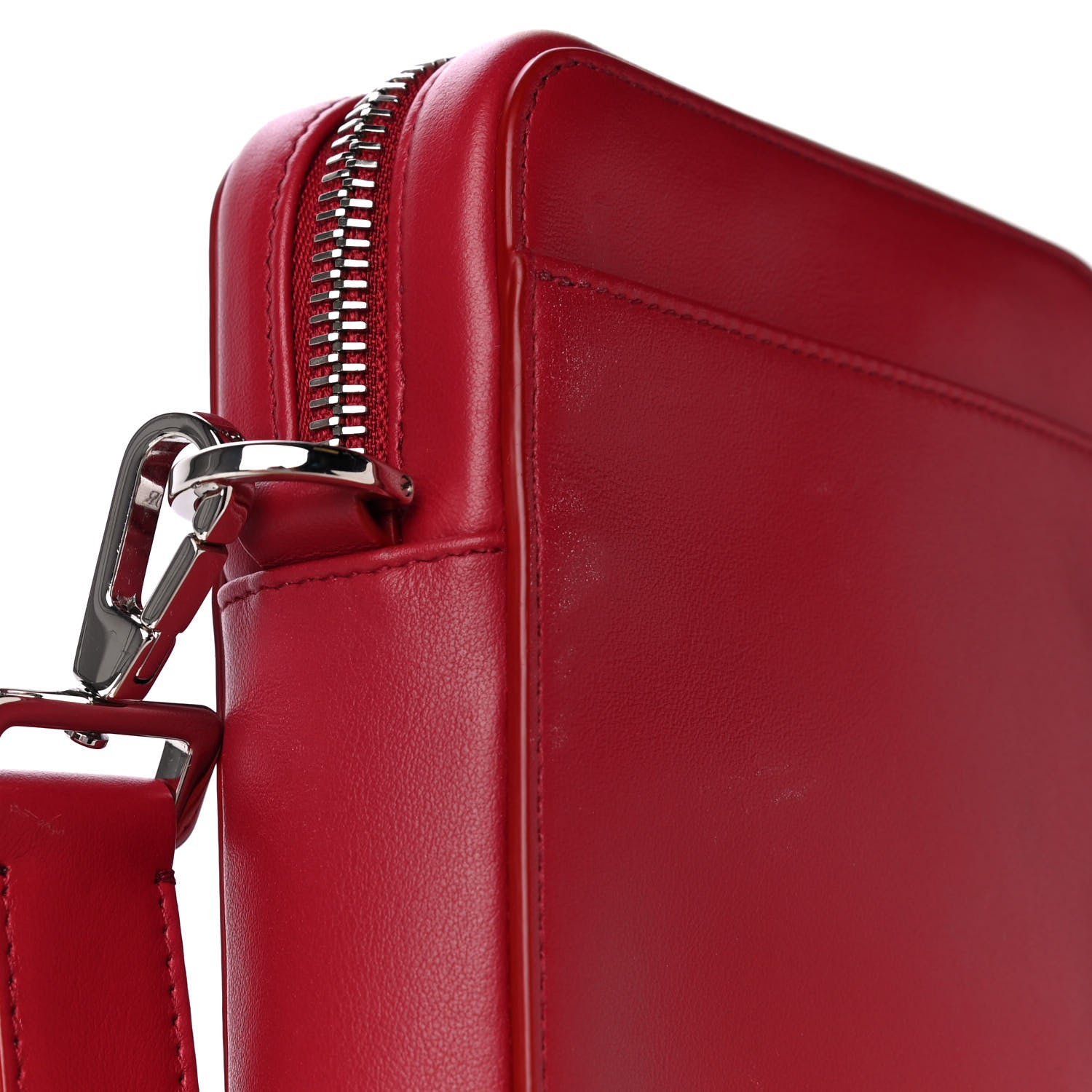Christian Dior Calfskin Oblique Galaxy Perforated World Tour Messenger Pouch Red White 4 of 5