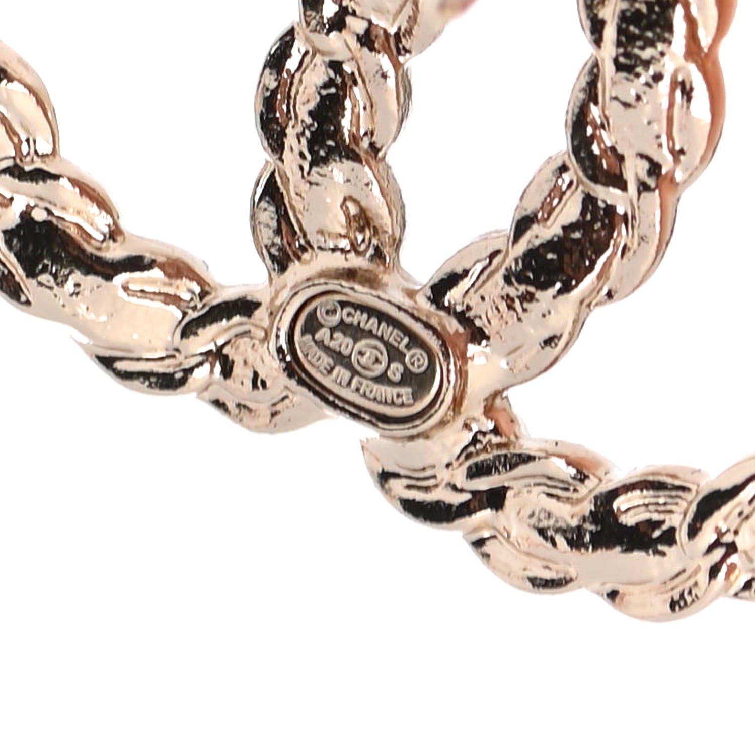 Chanel Enamel Metal Chain French New Wave CC Earrings Black Gold 4 of 4