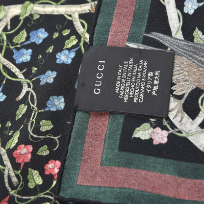 Gucci Silk Floral Condor Square Handkerchief Black 3 of 4