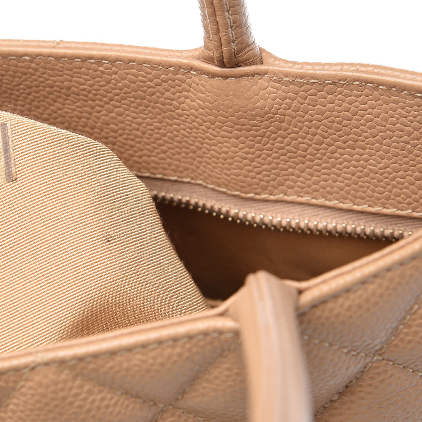 Caviar Quilted Medallion Tote Beige