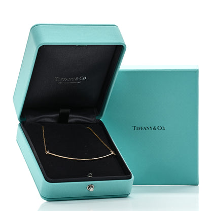 Tiffany 18K Yellow Gold Diamond Large T Smile Pendant Necklace 7 of 7