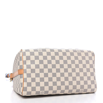 Louis Vuitton Damier Azur Braided Speedy Bandouliere 30 Blue 4 of 11