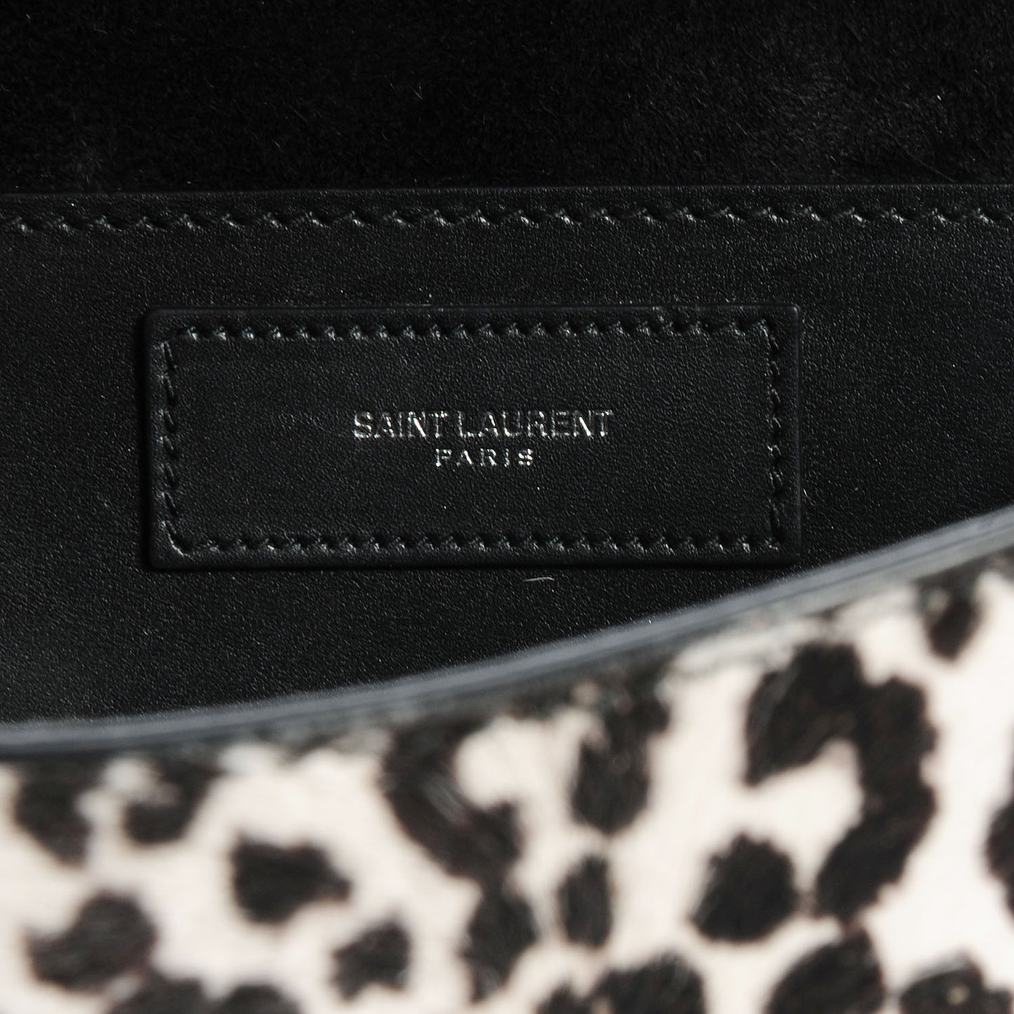 Calf Hair Leather Snow Leopard Medium Betty White Black