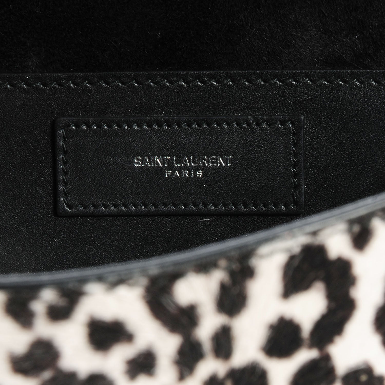 Saint Laurent Calf Hair Leather Snow Leopard Medium Betty White Black 7 of 10