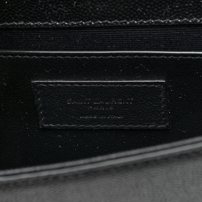 Saint Laurent Grain De Poudre Small Monogram Monochrome Kate Satchel Black 6 of 9