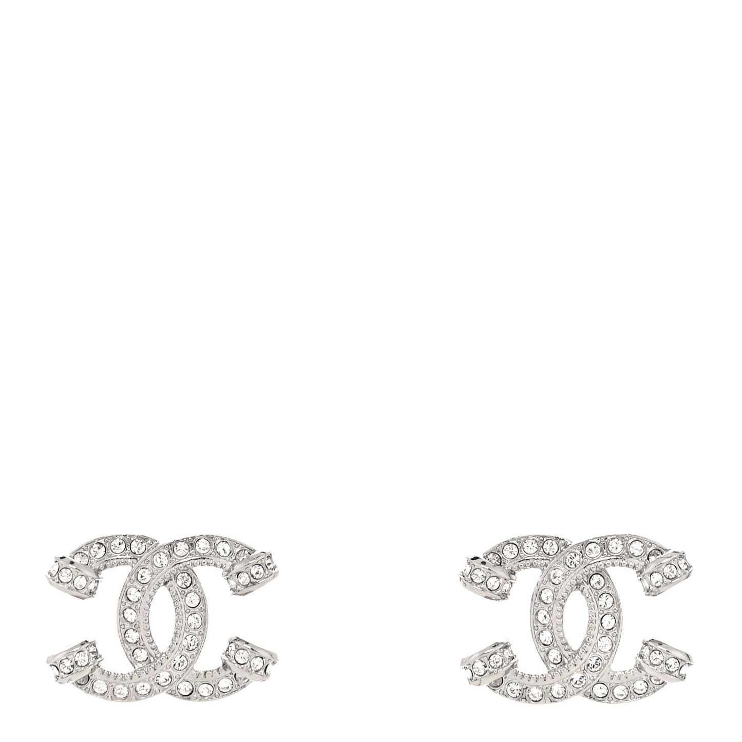 Crystal CC Earrings Silver