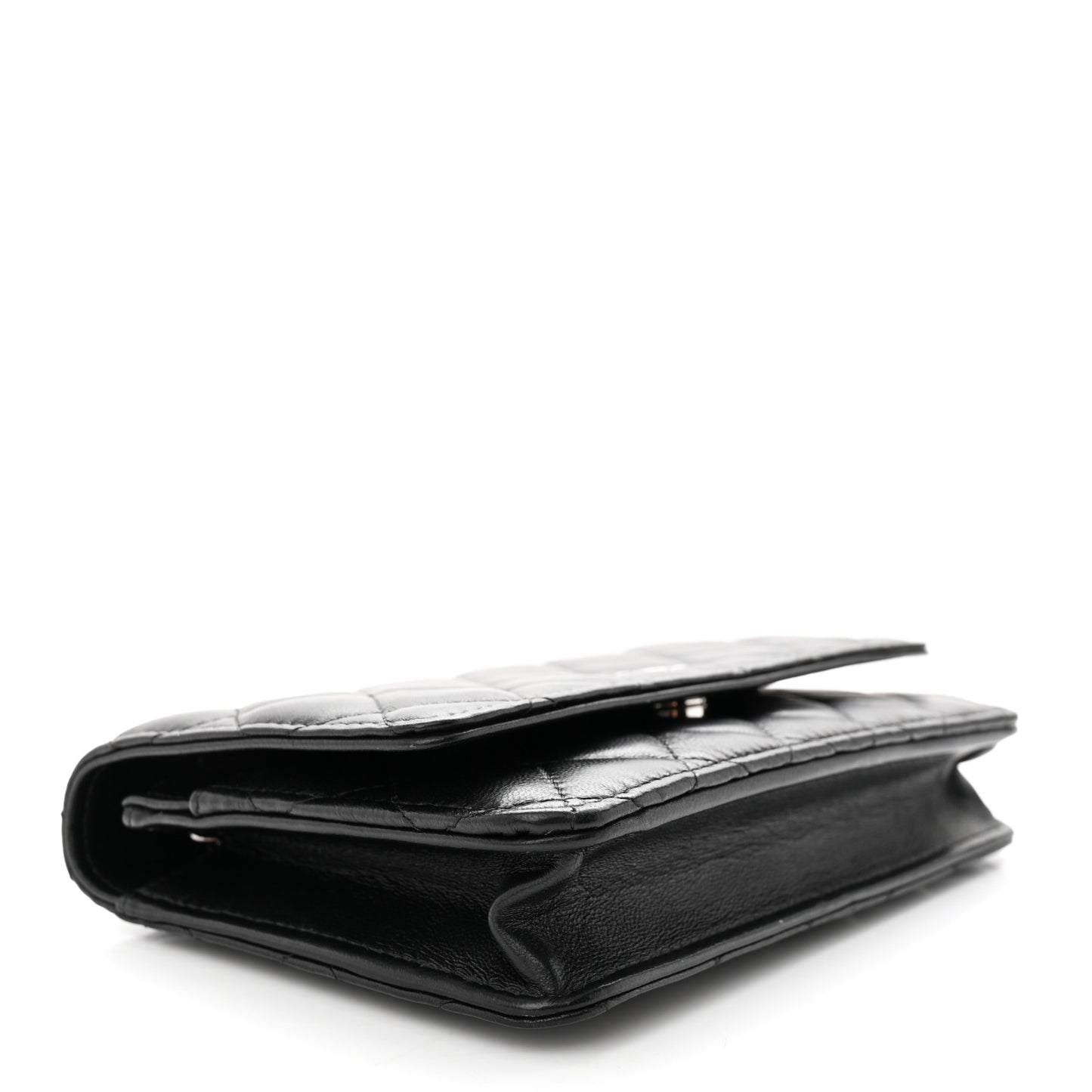 Lambskin Quilted Wallet On Chain WOC Black