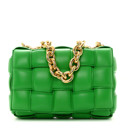 Bottega Veneta Lambskin Maxi Intreccio Padded Chain Cassette Crossbody Bag Parakeet 1 of 10