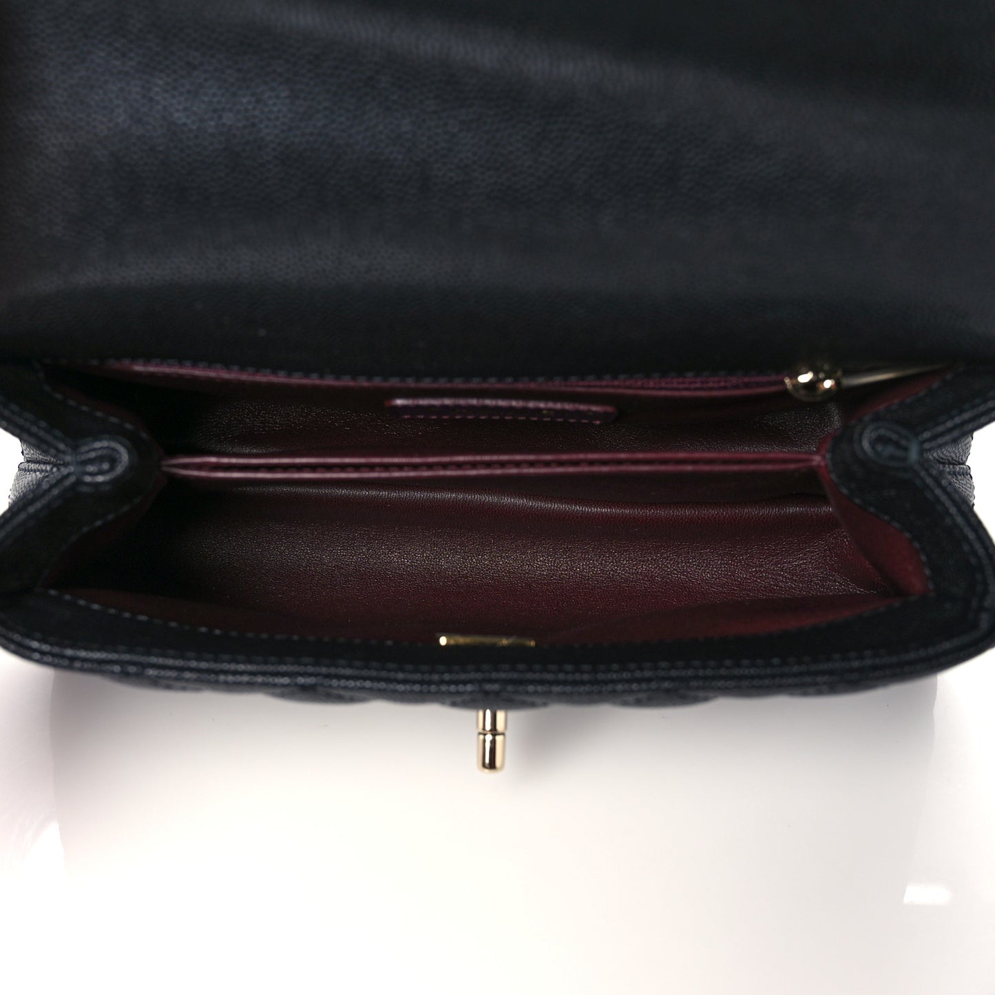 Caviar Quilted Mini Coco Handle Flap Black