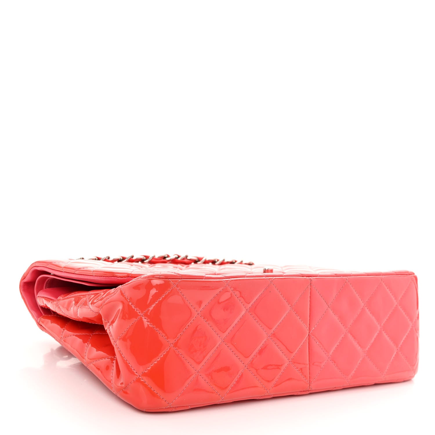 Chanel Patent Quilted Jumbo Double Flap Pink 4 of 12