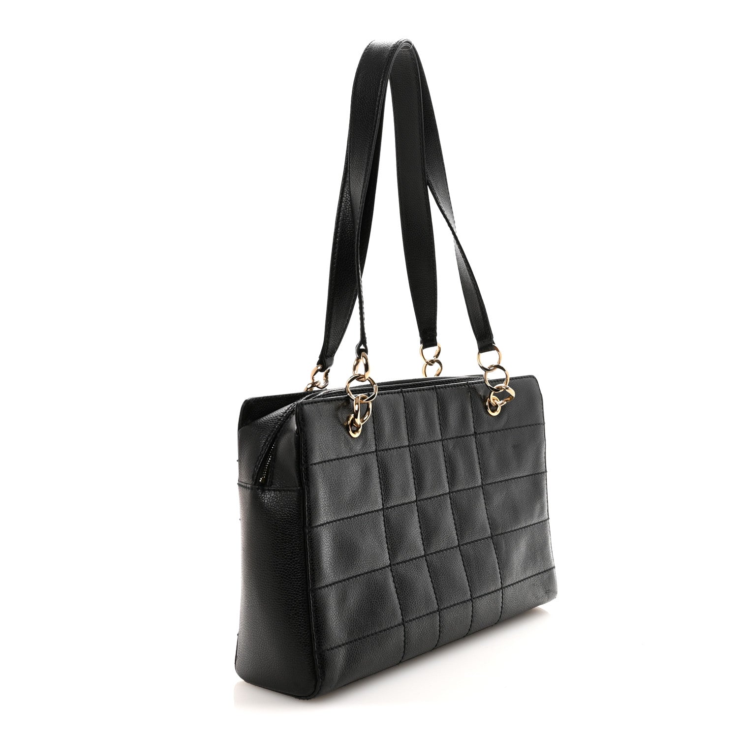 Chanel Caviar Stitched Chocolate Bar Shopping Tote Black 3 of 9