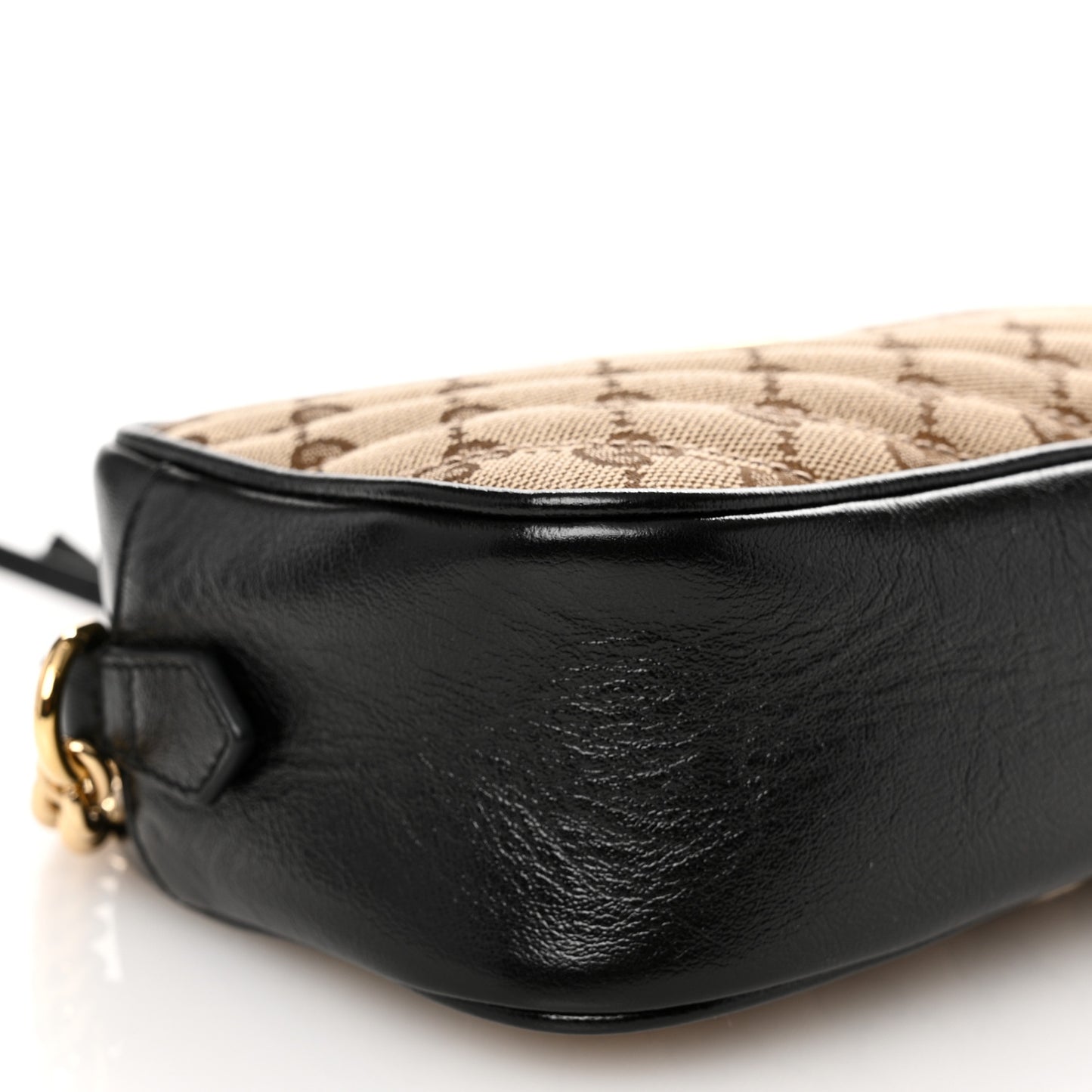 Monogram Matelasse Diagonal Small GG Marmont Chain Shoulder Bag Beige Black