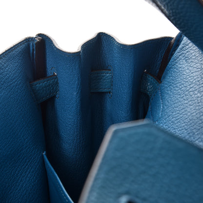 Hermes Taurillon Clemence Birkin 35 Bleu Izmir 13 of 42