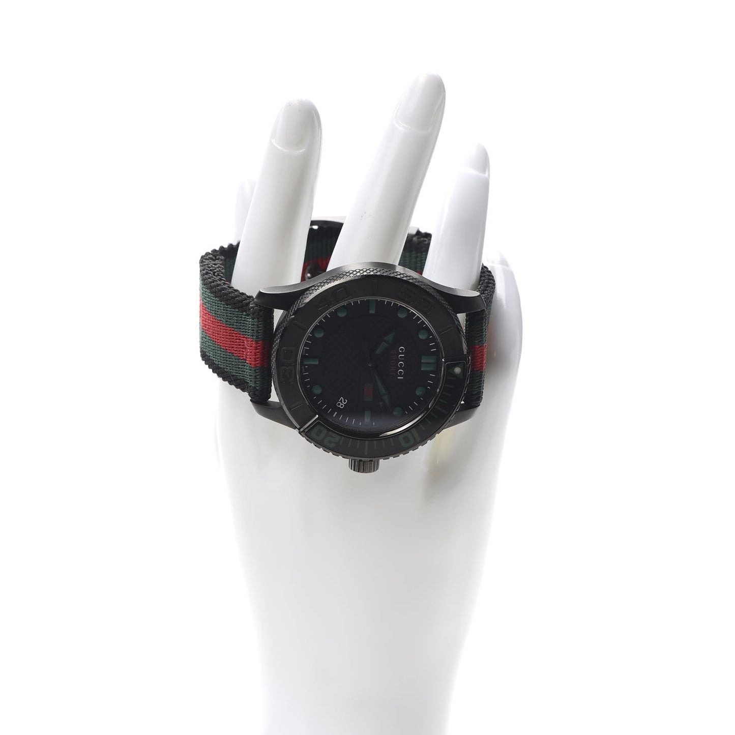 Stainless Steel Nylon 44mm Gucci Sport Web Quartz Watch Black