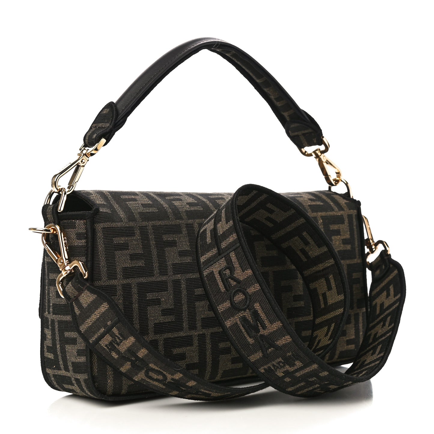 Fabric Jacquard FF 1974 Medium Baguette Tobacco Moro Black