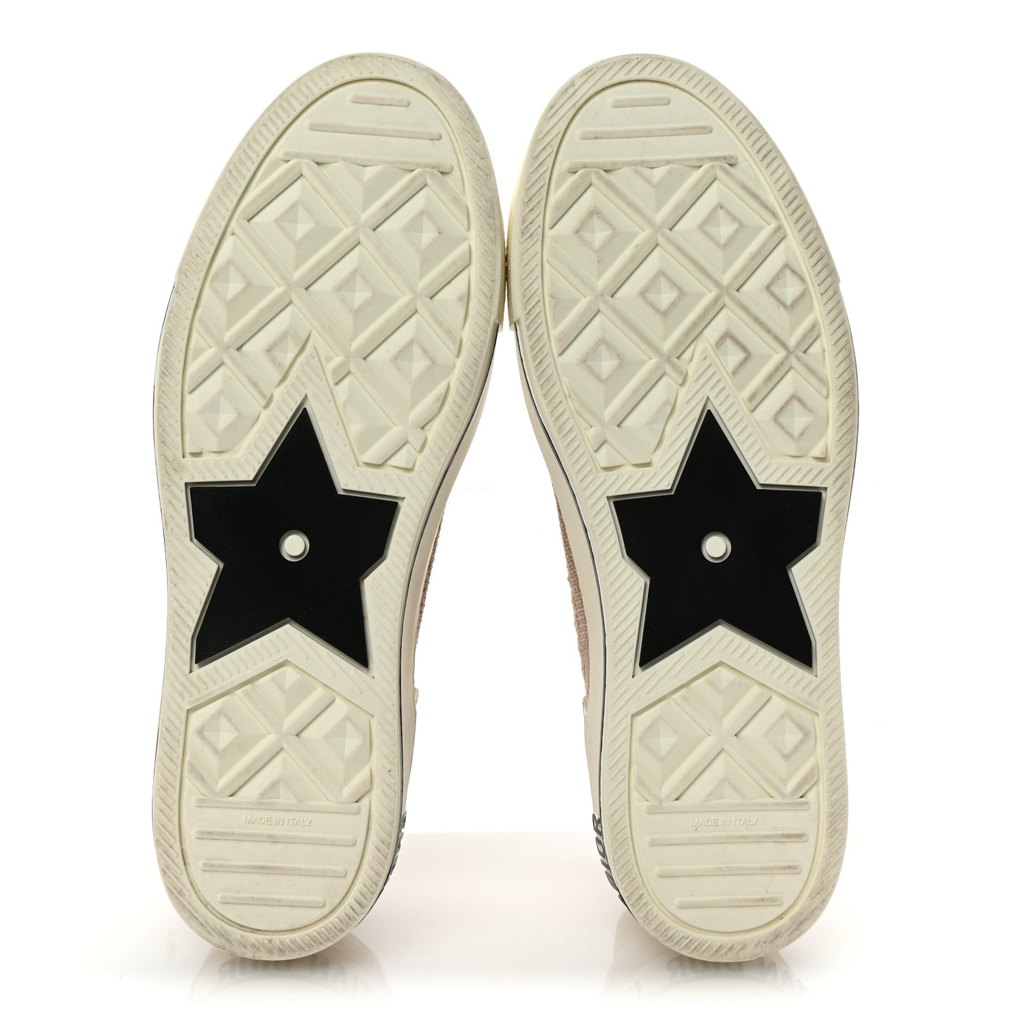 Camouflage Knit Calfskin Womens Walk'n Dior High Top Sneakers 39 Nude