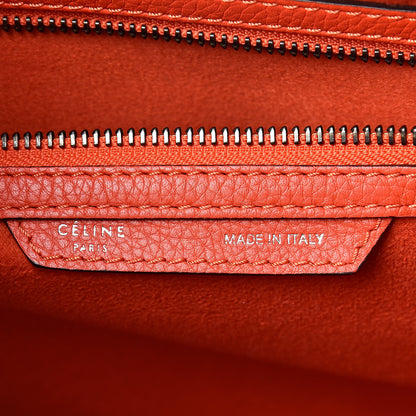 Celine Drummed Calfskin Mini Luggage Vermillion 7 of 12