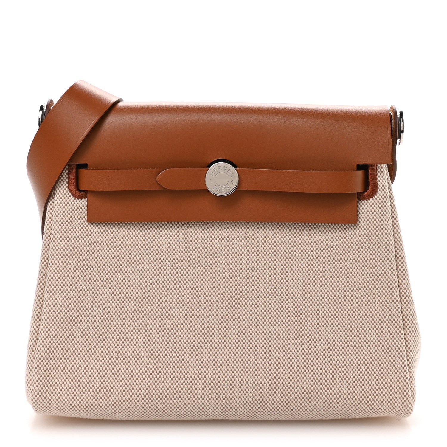 Hermes Military Toile Vache Hunter Herbag Zip Retourne 20 Ecru Beige Fauve 1 of 11
